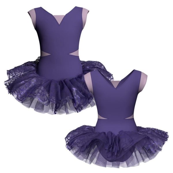 tutu danza maniche aletta con copritulle tua115ss