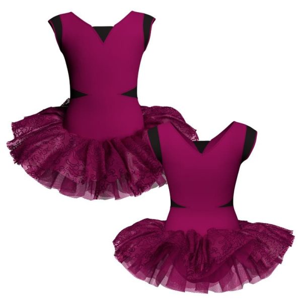 tutu danza maniche aletta con copritulle tua115ss45