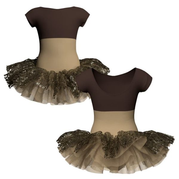 tutu danza maniche aletta con copritulle tua128ss234