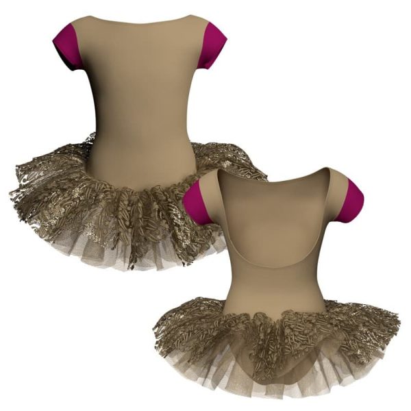 tutu danza maniche aletta con copritulle tua3005t34