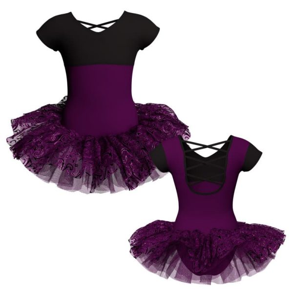 tutu danza maniche aletta con copritulle tua3008t12