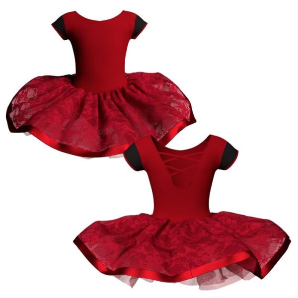 tutu danza maniche aletta con inserto e copritulle in pizzo tui216t672