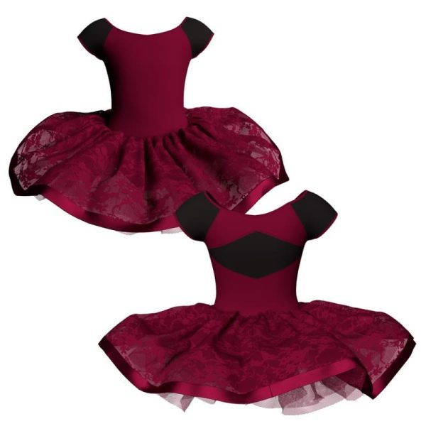 tutu danza maniche aletta con inserto e copritulle in pizzo tui240t67