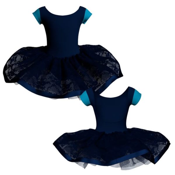 tutu danza maniche aletta con inserto e copritulle in pizzo tui414t67