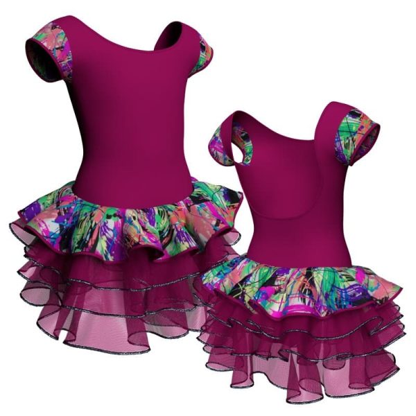 tutu danza maniche aletta con inserto fantasia tuz414t copia