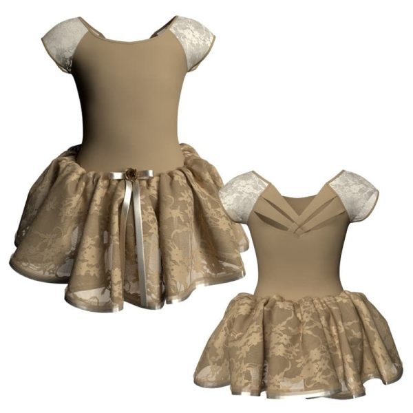 tutu danza maniche aletta con inserto in rete o pizzo tup21222