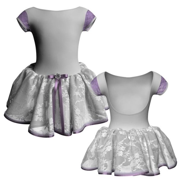 tutu danza maniche aletta con inserto in rete o pizzo tup3005t11