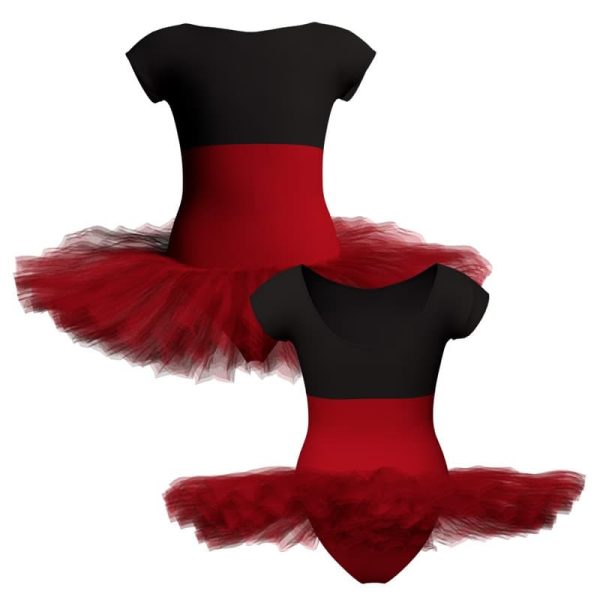 tutu danza maniche aletta con inserto tuq128ss