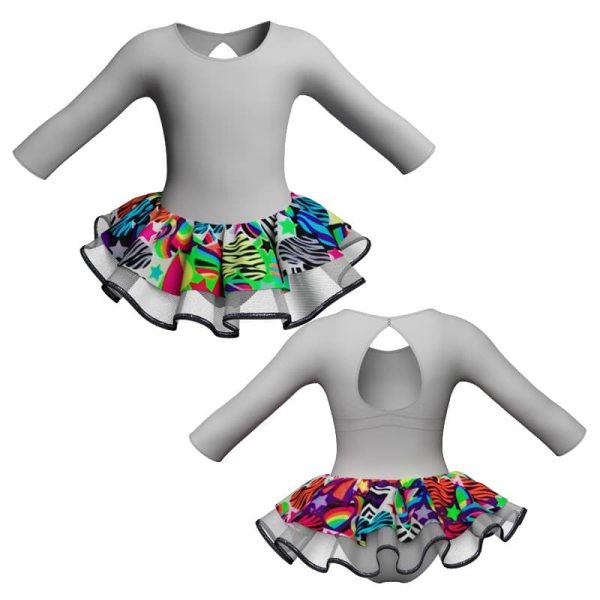 tutu danza maniche lunghe con copritulle fantasy tuc10256