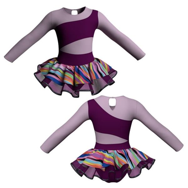 tutu danza maniche lunghe con copritulle fantasy tuc108