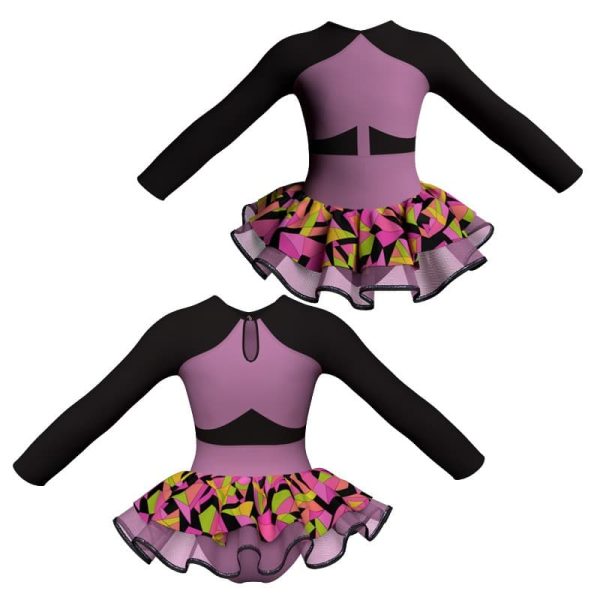 tutu danza maniche lunghe con copritulle fantasy tuc11356