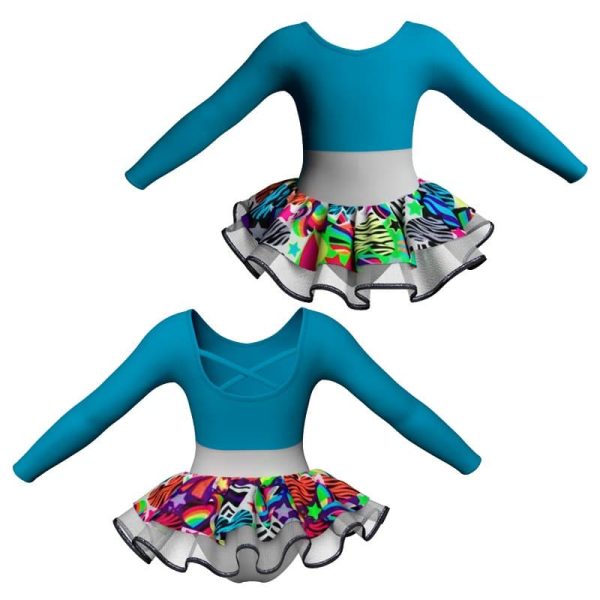 tutu danza maniche lunghe con copritulle fantasy tuc228