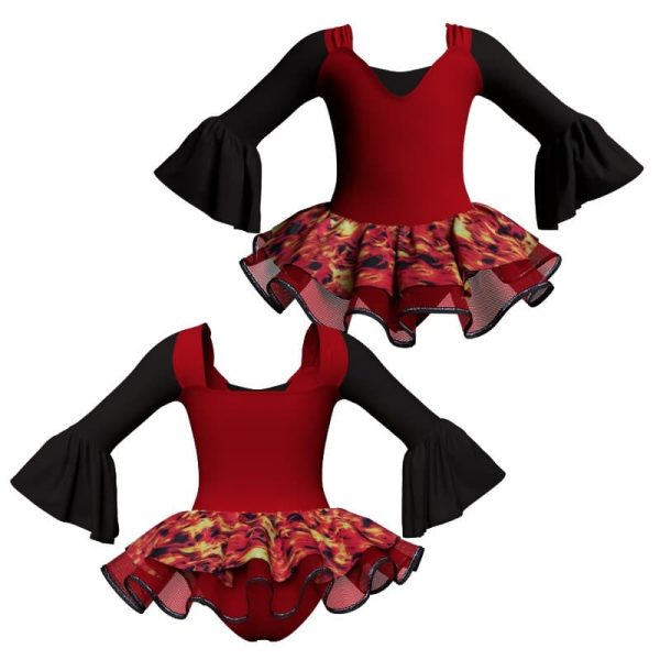 tutu danza maniche lunghe con copritulle fantasy tuc2508