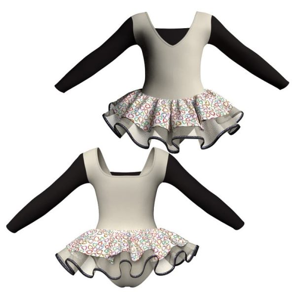 tutu danza maniche lunghe con copritulle fantasy tuc2532t