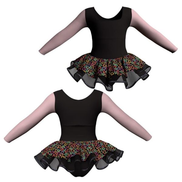 tutu danza maniche lunghe con copritulle fantasy tuc2537t