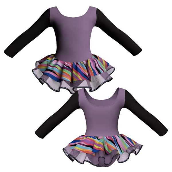 tutu danza maniche lunghe con copritulle fantasy tuc405t56