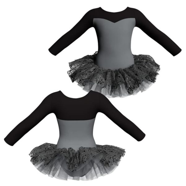 tutu danza maniche lunghe con copritulle tua1019