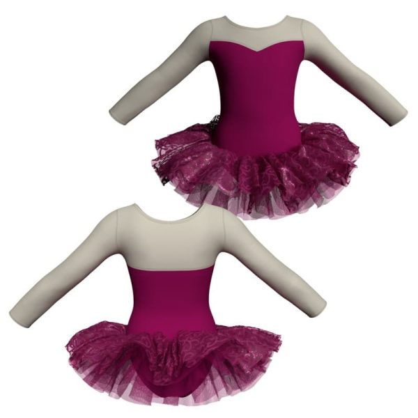 tutu danza maniche lunghe con copritulle tua1019234