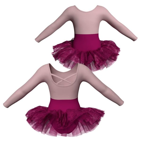 tutu danza maniche lunghe con copritulle tua228