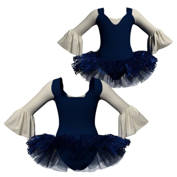 tutu danza maniche lunghe con copritulle tua2508