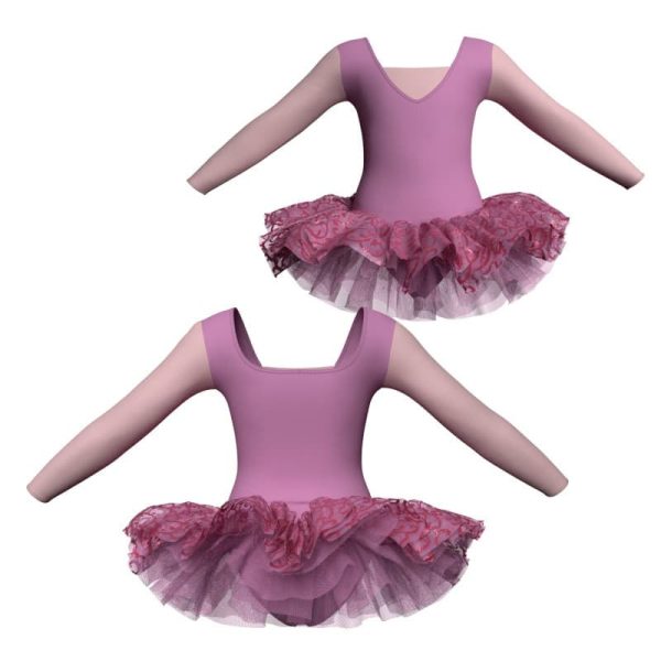 tutu danza maniche lunghe con copritulle tua2532t23