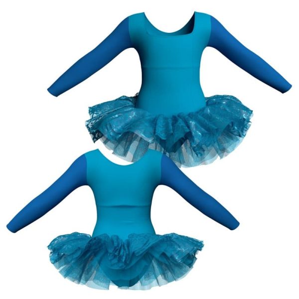 tutu danza maniche lunghe con copritulle tua2537t12