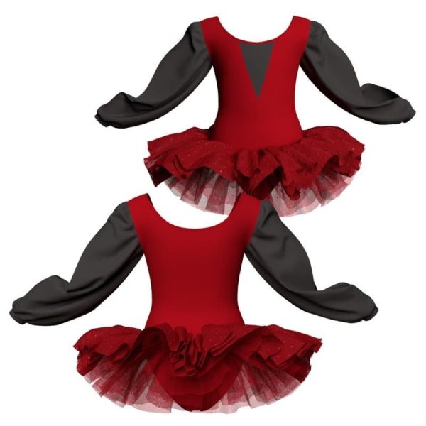 tutu danza maniche lunghe con copritulle tua2633