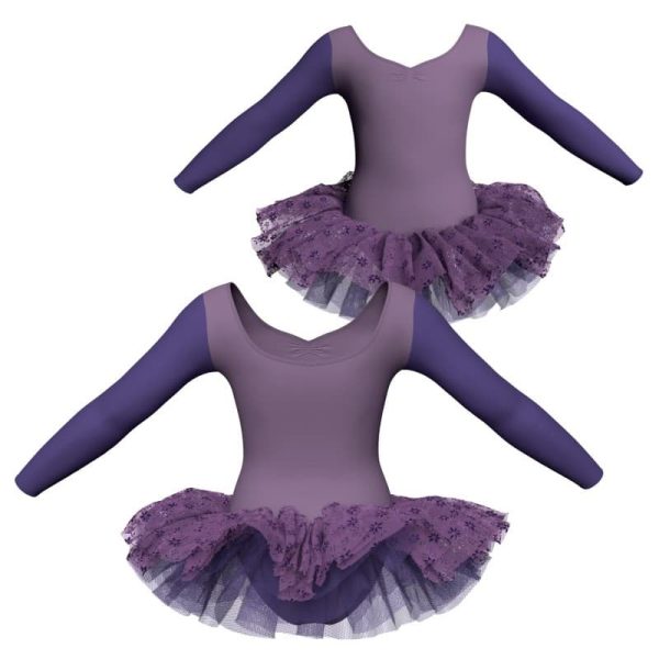 tutu danza maniche lunghe con copritulle tua3004t12