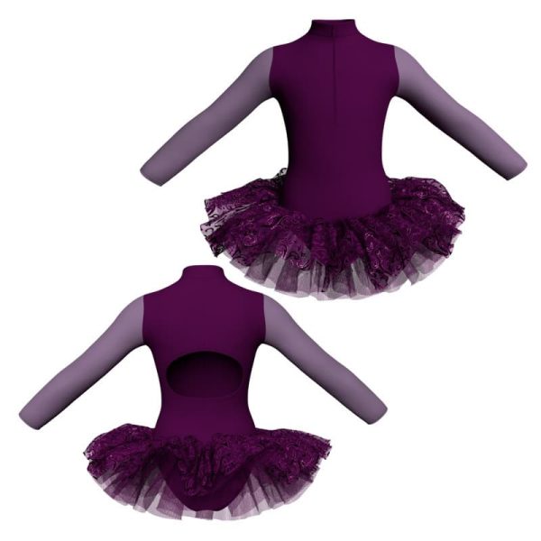 tutu danza maniche lunghe con copritulle tua3095t45