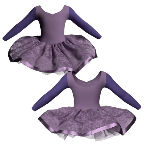 tutu danza maniche lunghe con inserto e copritulle in pizzo tui3004t56