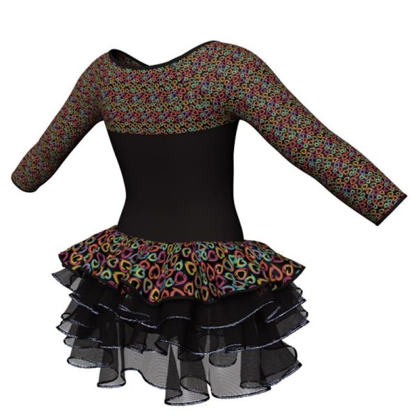 tutu danza maniche lunghe con inserto fantasia tuz205444 1