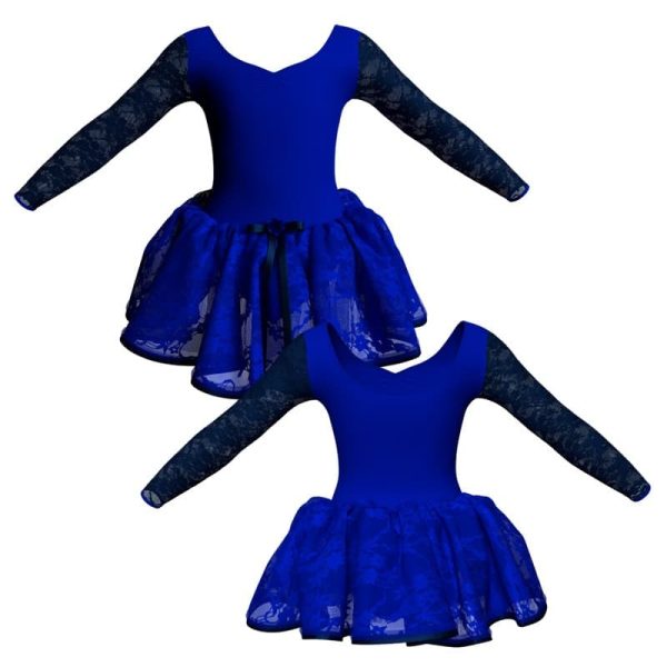 tutu danza maniche lunghe con inserto in rete o pizzo tup3004t11