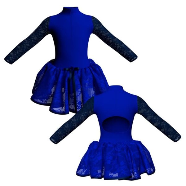 tutu danza maniche lunghe con inserto in rete o pizzo tup3095t22