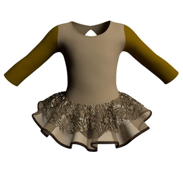 tutu danza maniche lunghe con inserto sk1001lcs102