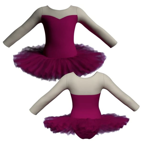 tutu danza maniche lunghe con inserto tuq1019