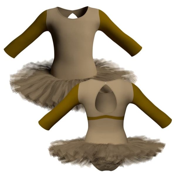 tutu danza maniche lunghe con inserto tuq102