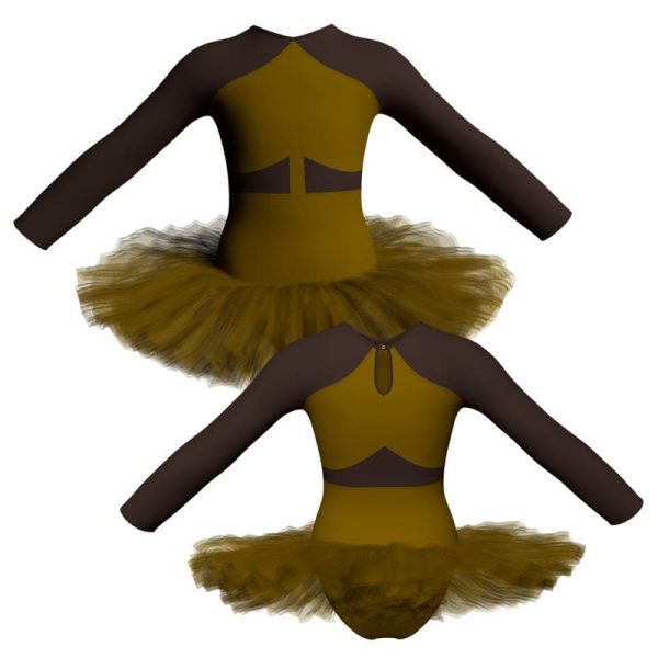 tutu danza maniche lunghe con inserto tuq11322