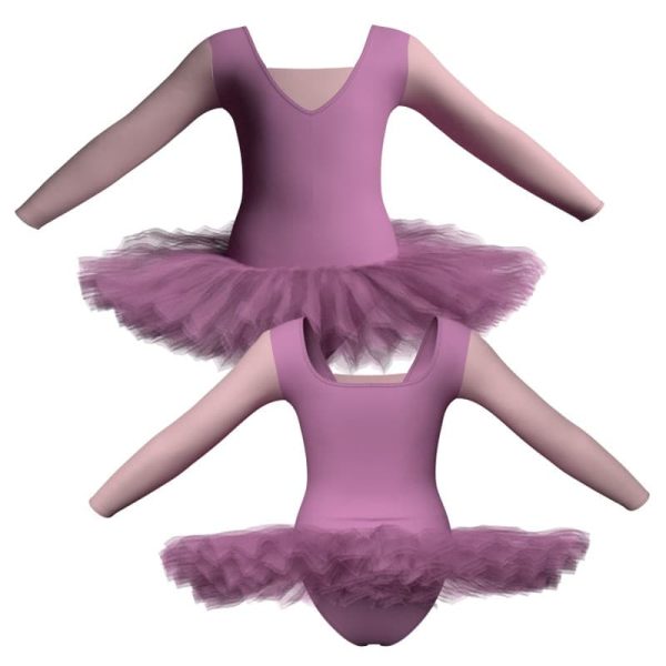 tutu danza maniche lunghe con inserto tuq2532t