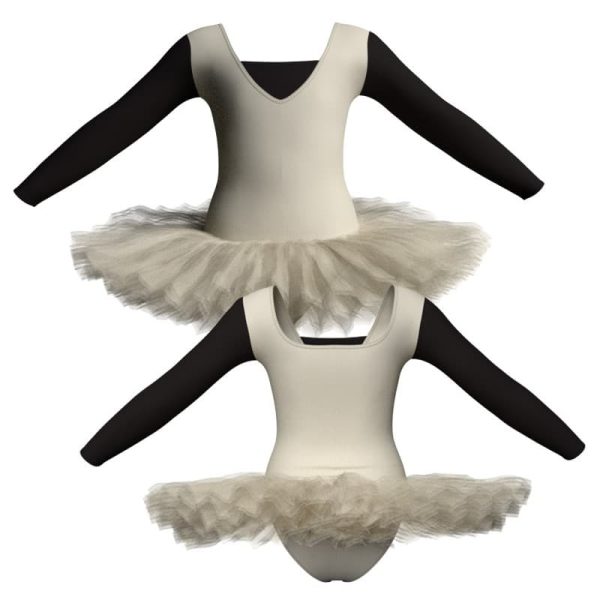 tutu danza maniche lunghe con inserto tuq2532t11