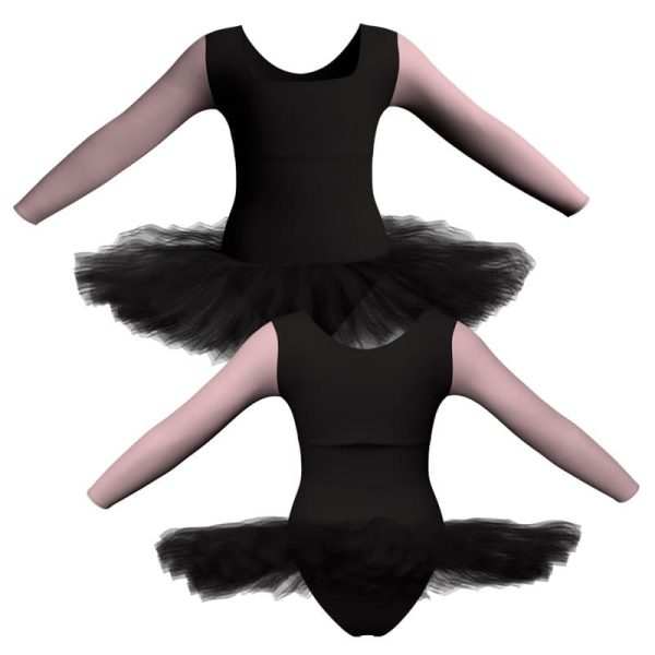 tutu danza maniche lunghe con inserto tuq2537t