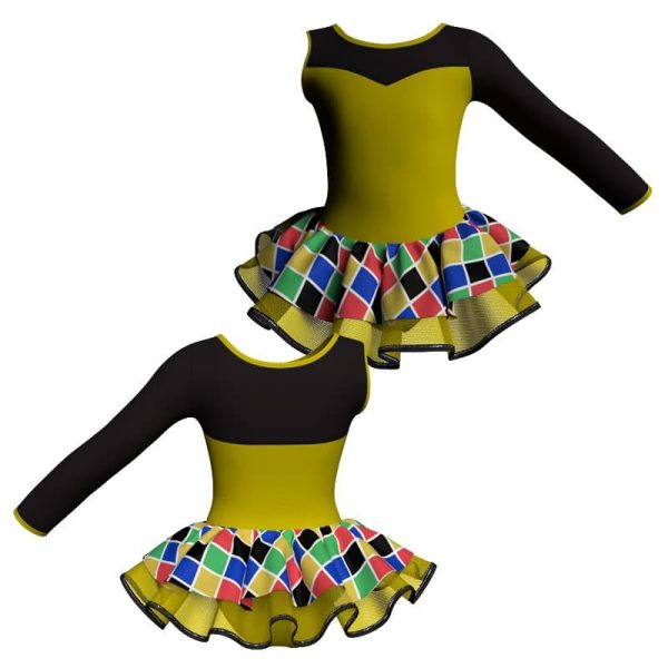 tutu danza monospalla con copritulle fantasy tuc1019sst56