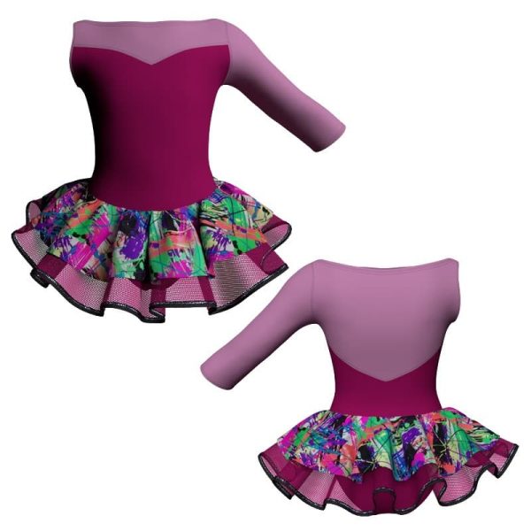 tutu danza monospalla con copritulle fantasy tuc105sst