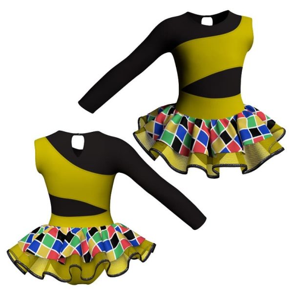 tutu danza monospalla con copritulle fantasy tuc108ss