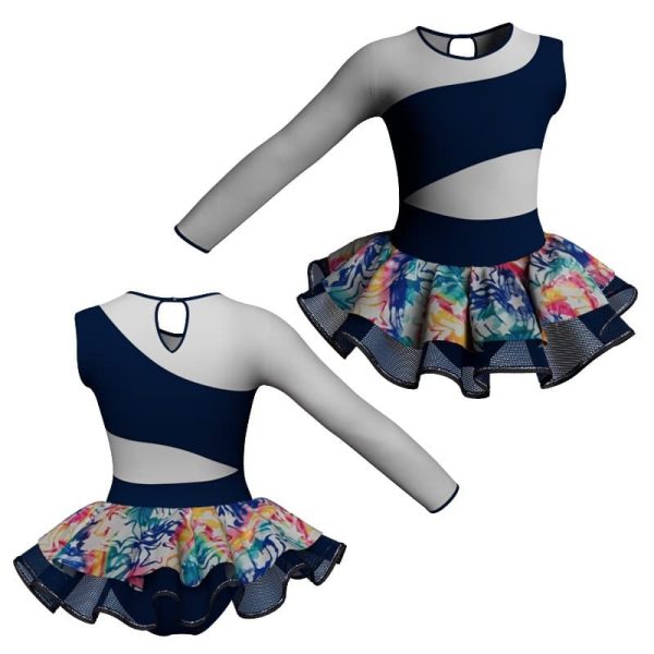 tutu danza monospalla con copritulle fantasy tuc108ss56