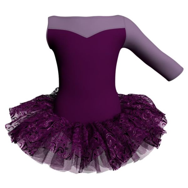 tutu danza monospalla con copritulle tua105sst456