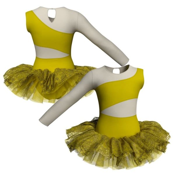 tutu danza monospalla con copritulle tua108ss456