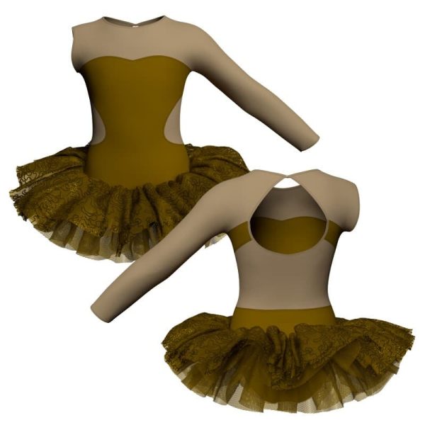 tutu danza monospalla con copritulle tua110sst234