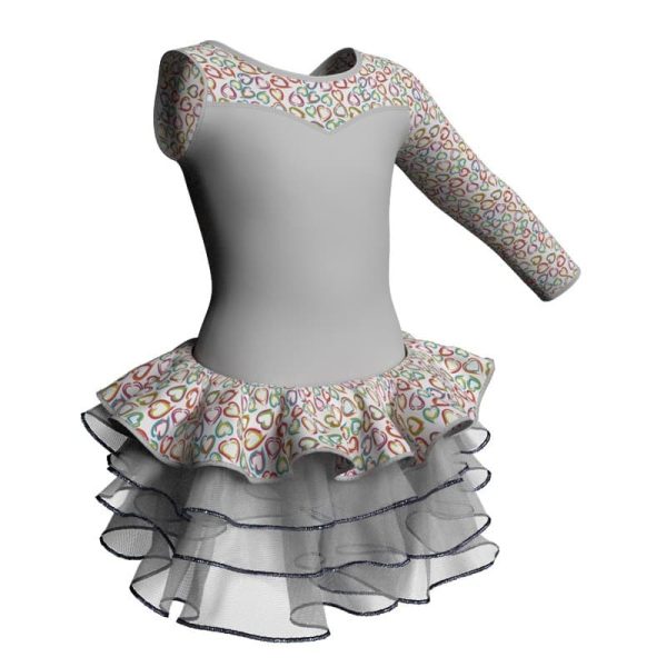 tutu danza monospalla con inserto fantasia tuz1019sst33