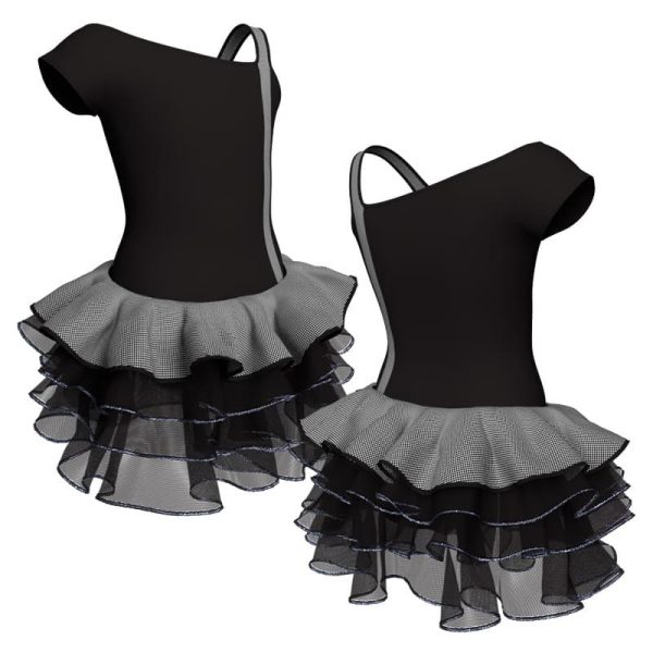 tutu danza monospalla con inserto fantasia tuz217222222