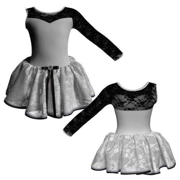 tutu danza monospalla con inserto in rete o pizzo tup1019sst11